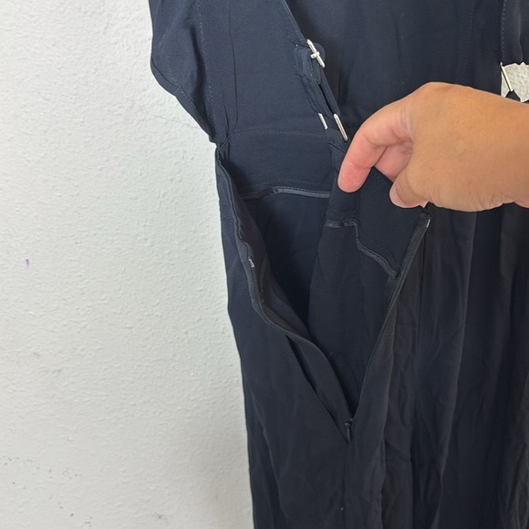 NWT Zara Pinafore Black Ruffled Jumpsuit size Medium - Picture 7 of 14